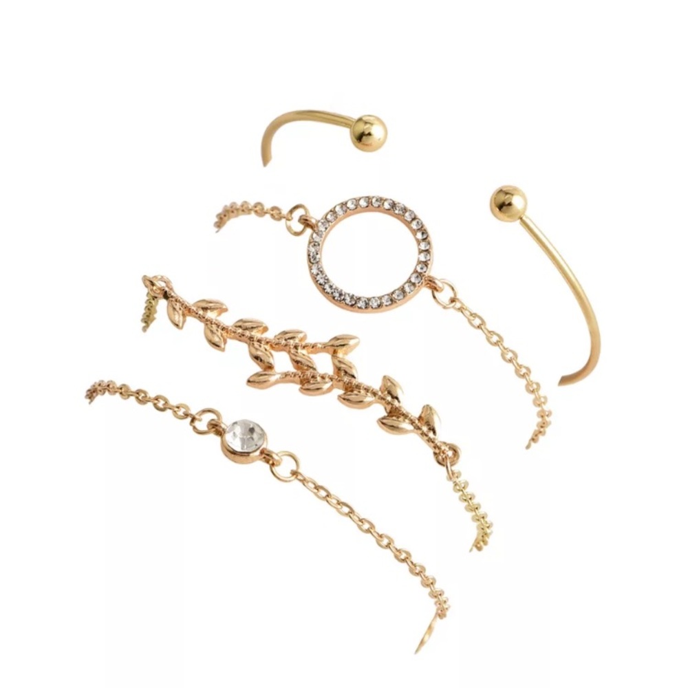 ⚜️[𝟯/$𝟮𝟴]⚜️4 Layered Crystal Gold Bracelets NEW - Picture 6 of 8